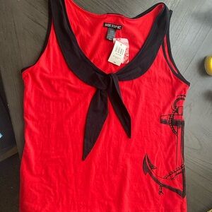 Red pin up style top